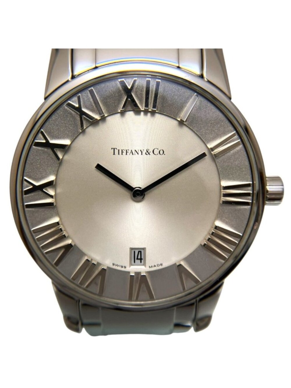 Tiffany & Co Atlas Dome Watch SS Quartz Silver Dial